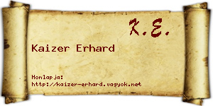 Kaizer Erhard névjegykártya